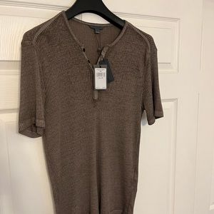 John Varvatos Brand New shorty sleeve 4 button Henley!!! Highest quality